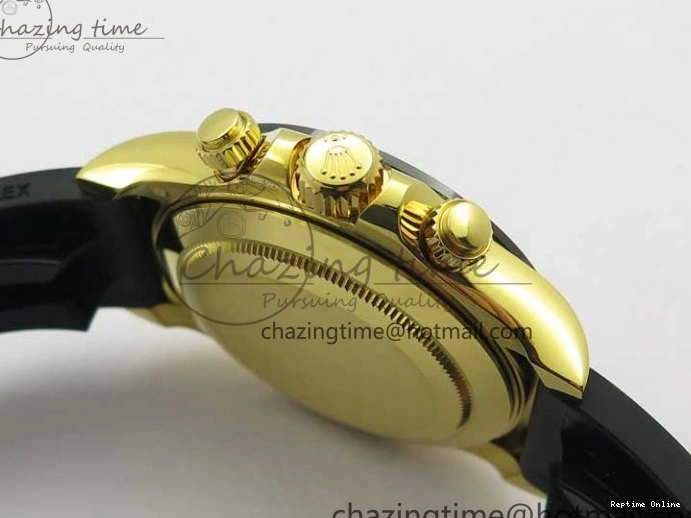 0412 Daytona 116518 Noob 1:1 Best Edition YG Plated 904L SS Case Goid Diamonds Dial on Black Rubber Strap SA4130 V4 (Free Extra Strap) Versatile 2587